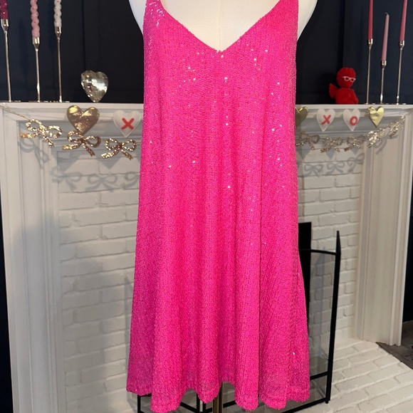 Sequins V-Neck Mini Dress - Picture 2 of 3
